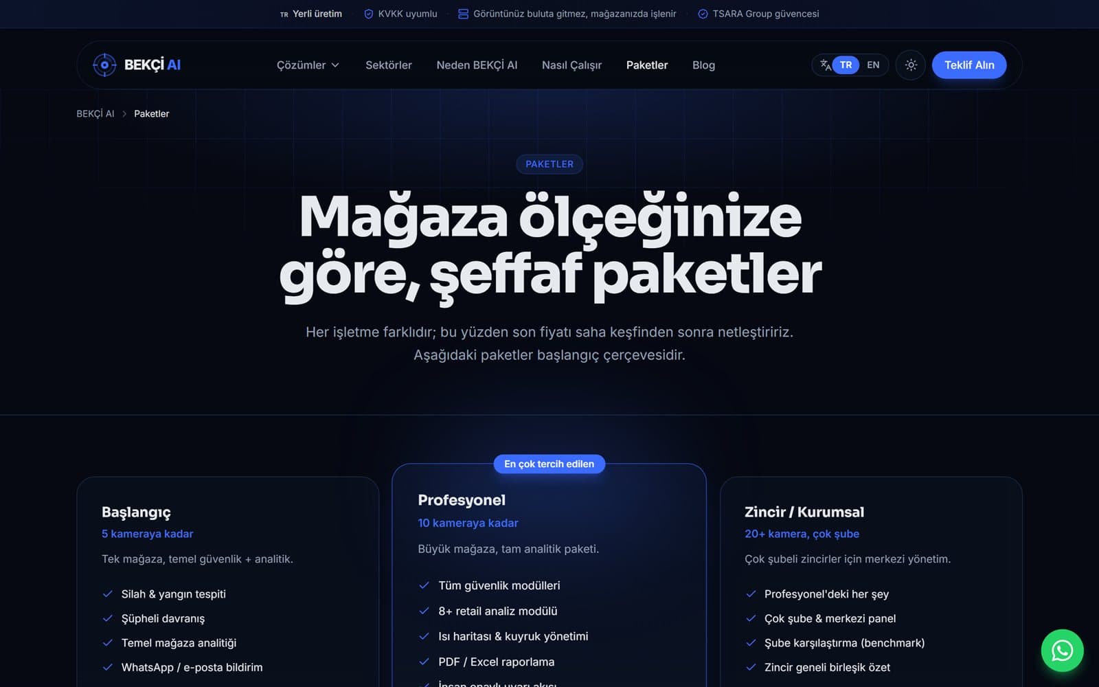 Paketler / fiyatlandırma