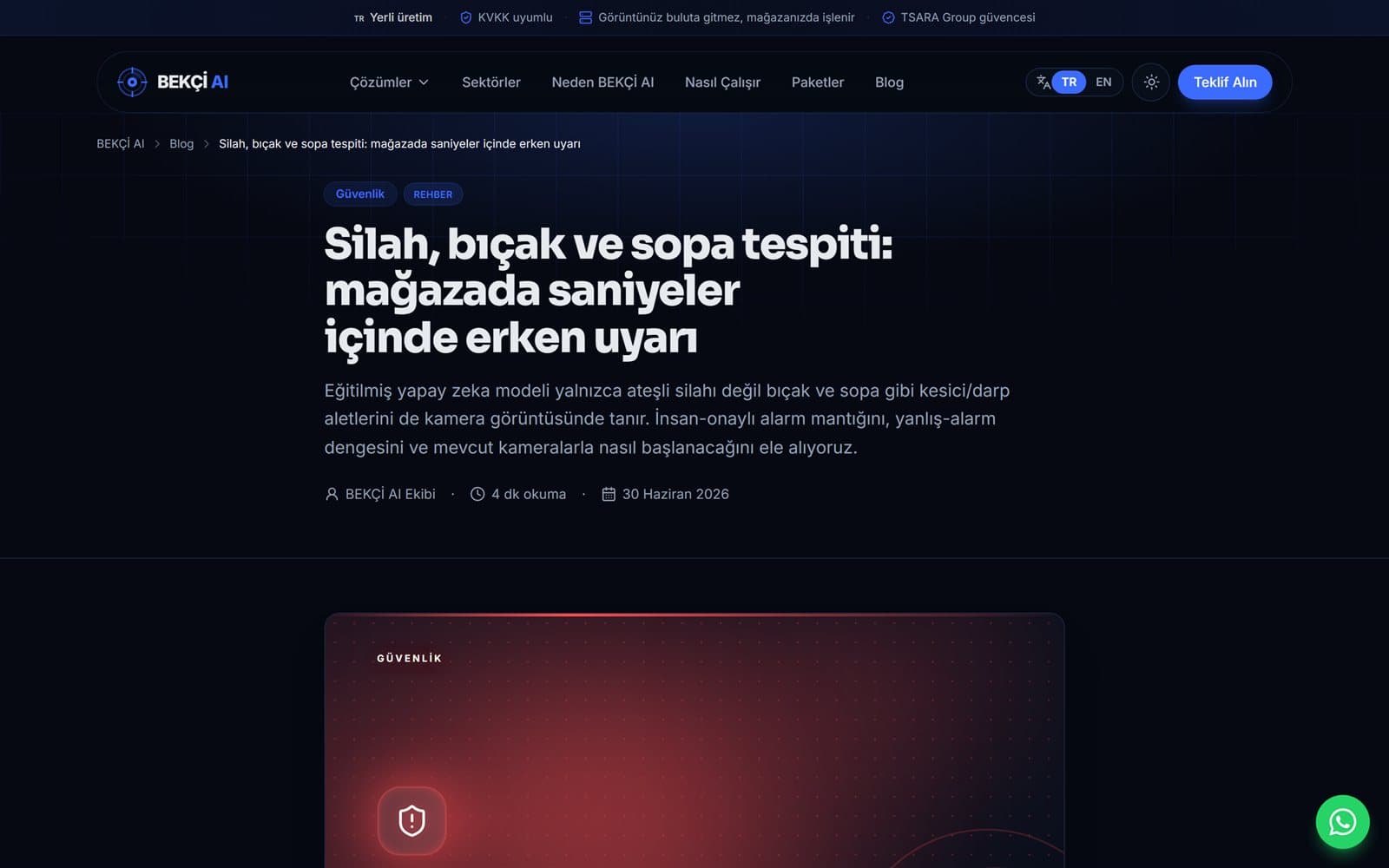 Blog yazısı — markalı kapak + içindekiler